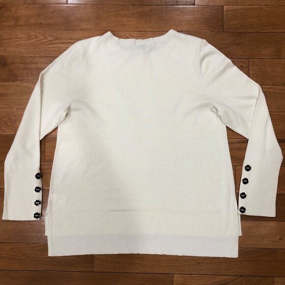 Melissa Paige Long Sleeve Round Neck Hi Lo Hem Cream Sweater Size XL - Picture 5 of 8